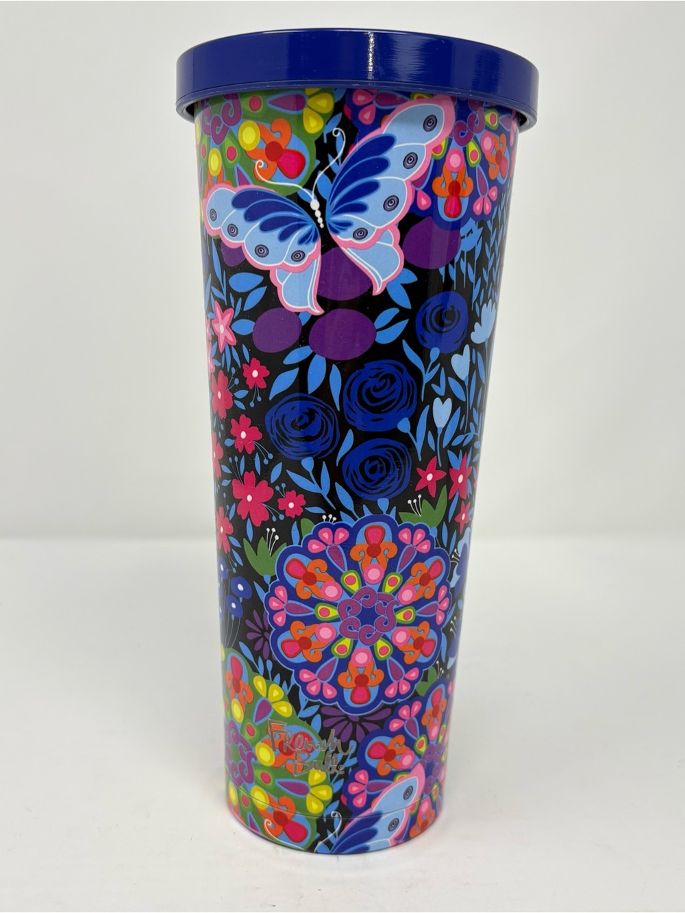 French Bull 24oz Stainless Steel Tumbler with Lid Chilly-Butterfly Design New